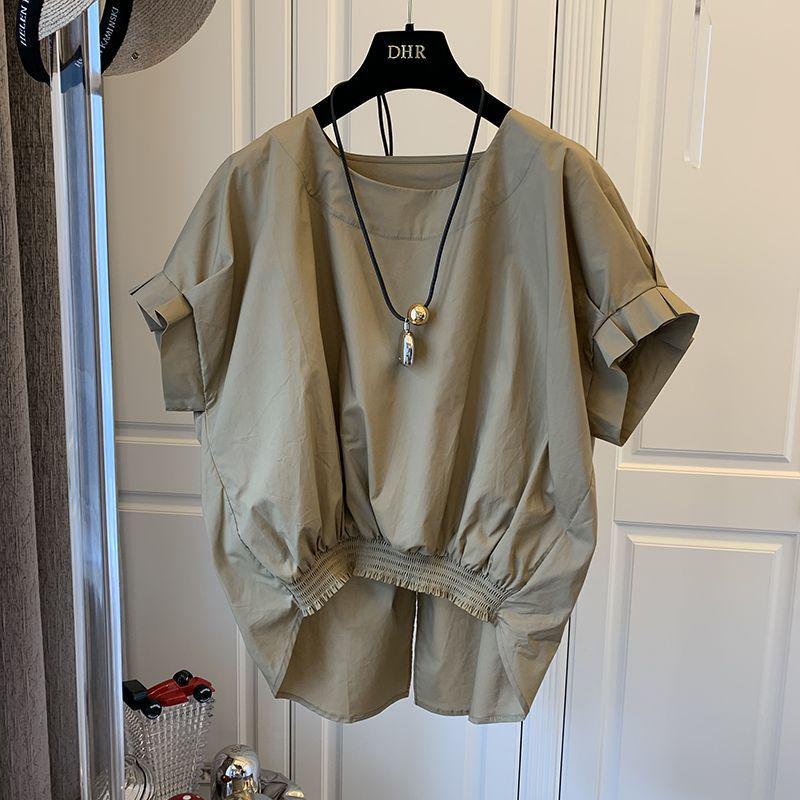 Korean Style Loose Casual Bowknot Tie Pullover Short Sleeve Women's Shirt