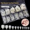 Natural Full-Cover Toenail Tips, No-Trace False Nails, Natural Color, 500 Pieces