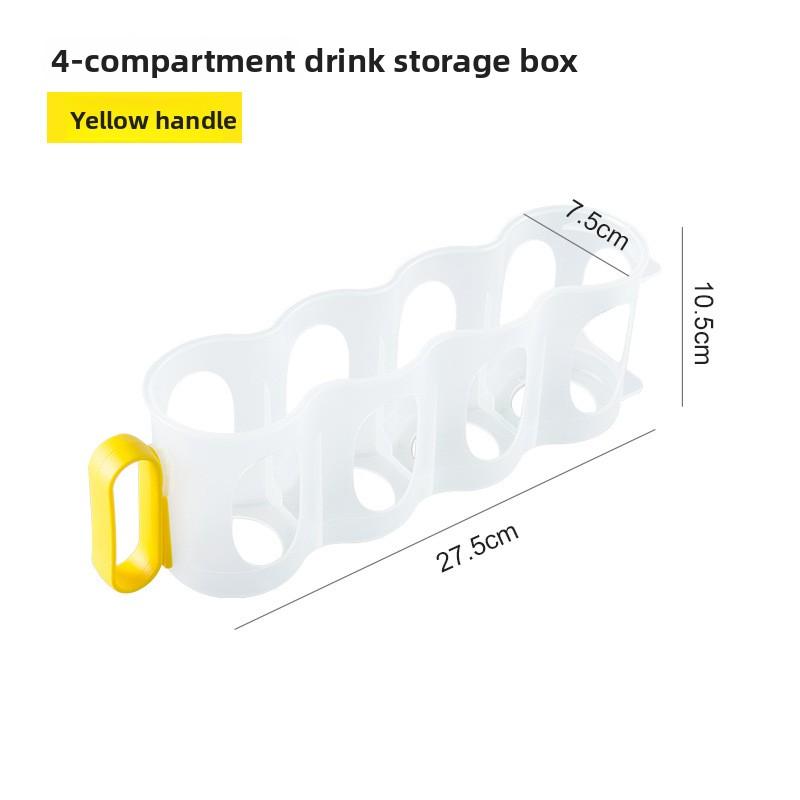 

Kitchen Refrigerator Refrigerator Beer Cola Canned Beverage Storage Rack Four squares 1PC жовтий