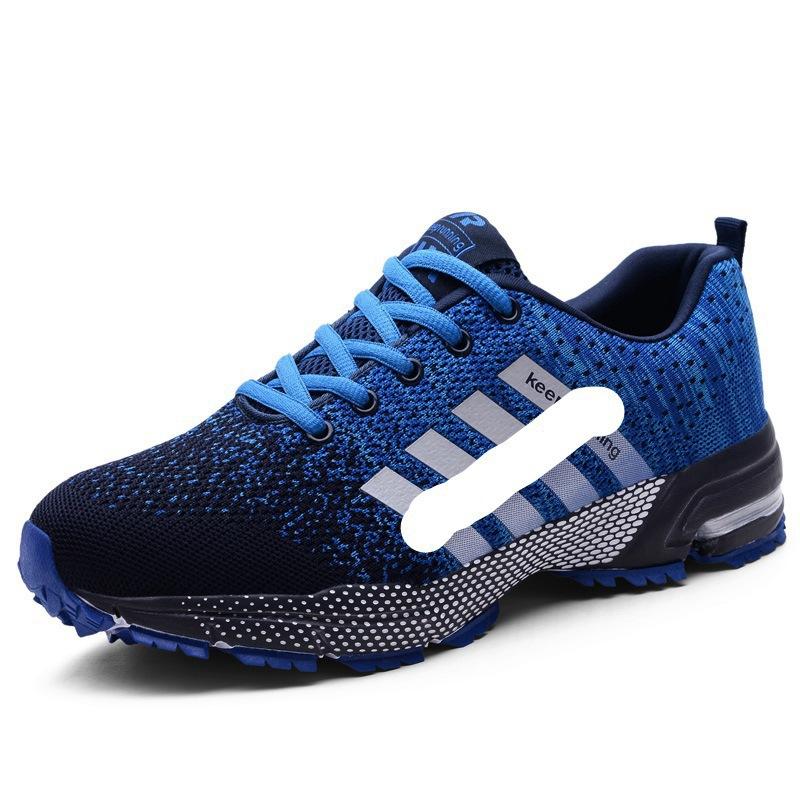 Autumn breathable sports large size couple running shoes lightweight flying line casual shoes