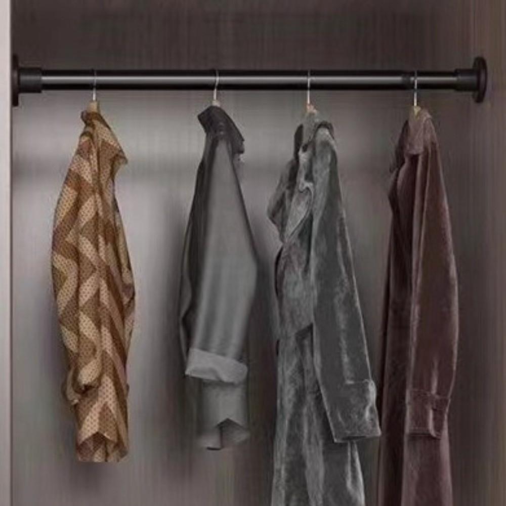 Metal Telescopic Door Curtain Rod Adjustable Length No Drilling Shower Curtain Pole Multi-functional Spring Curtain Rod