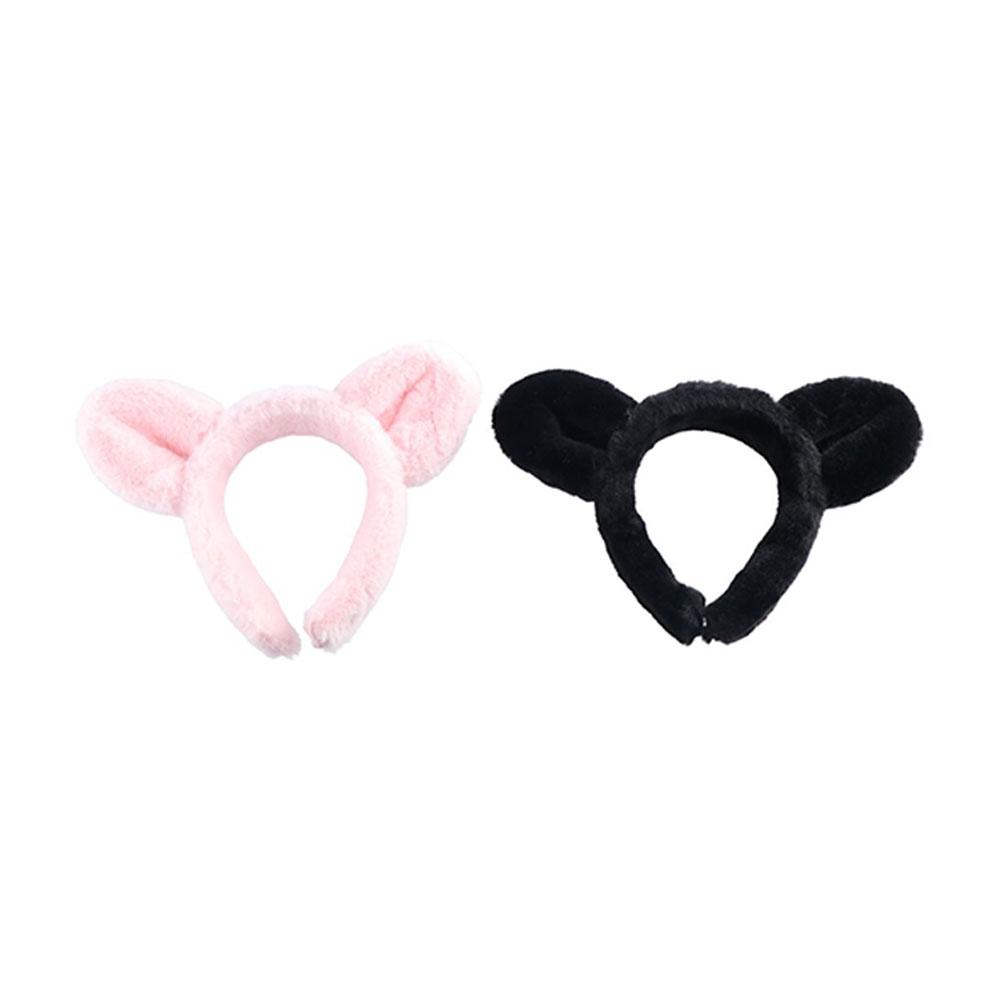 

Animal Plush Hairband Wide Plush Hair Hoop Simple Cat Ears Headband Children