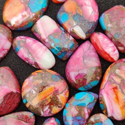 Pink Oyster Turquoise Cabochon, Oyster Turquoise Gemstone, Turquois Mix Lot, Turquoise Cabochon Gemstone.