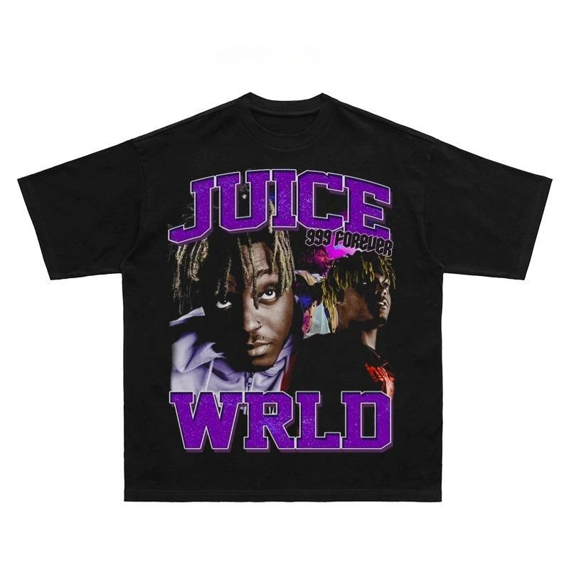 Famous Singer Design Juice WRLD Graphic Print T-shirt Men Women High-street Hip-Hop Comfortable Soft O-neck Loose Casual Oversized Top Summer New Tee