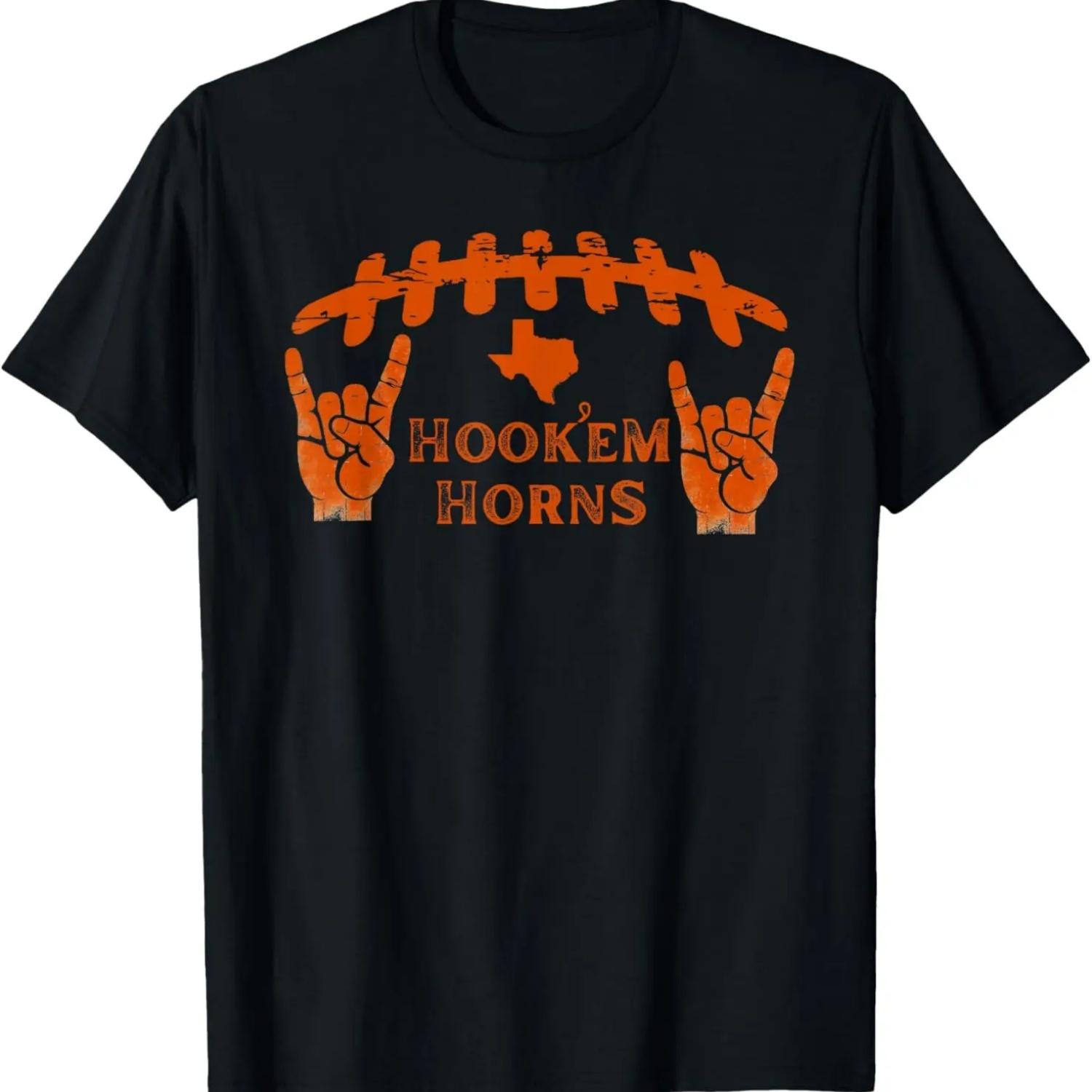 

Шнурки для футбольных бутс Hook em Horns и футболка с картой Техаса S чёрный