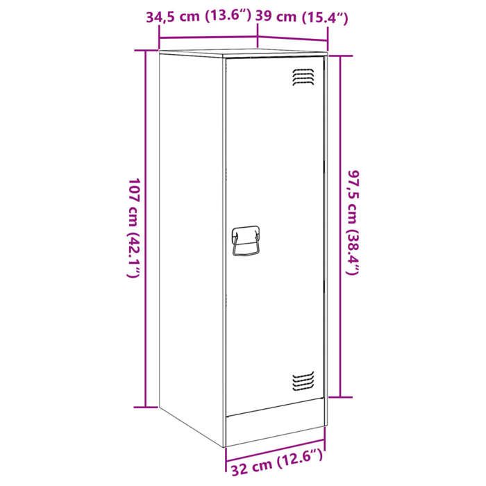 VidaXL Buffet Pink 34.5x39x107 Cm Steel, Cabinet, Cupboard, High Buffet, Side Cabinet, Storage Cabinet, Organizer 841704