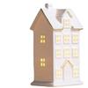 Holiday LED Lighted House Decoration Desktop Figurine for Christmas Village Table Centerpiece Christmas Festive Home Ornament