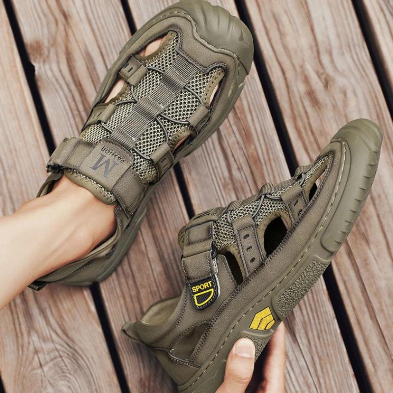 Men's Sandal Flat Casual Daily Use Male Shoe Clearance Sale Summer 2024 High Quality Breathable Styles on Offer Luxury Designer