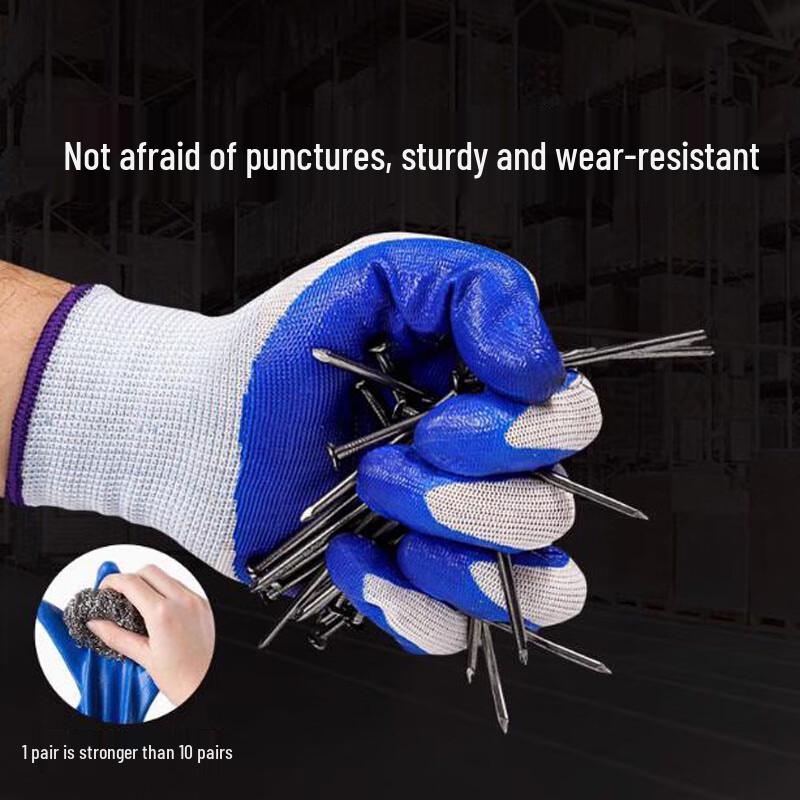 Luqian Wear-Resistant Nitrile Work Gloves