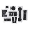 8pcs Black Car Interior Stickers Button Decals PVC Climate Switch Button Repair Stickers Car Inner Trim Stickers