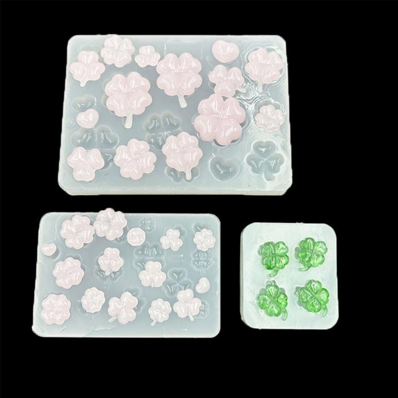 Reflective Effect 4 Leaf Grass Pendant Ornament Silicone Mold For Epoxy Resin DIY Crafting Jewelry Making Supplies