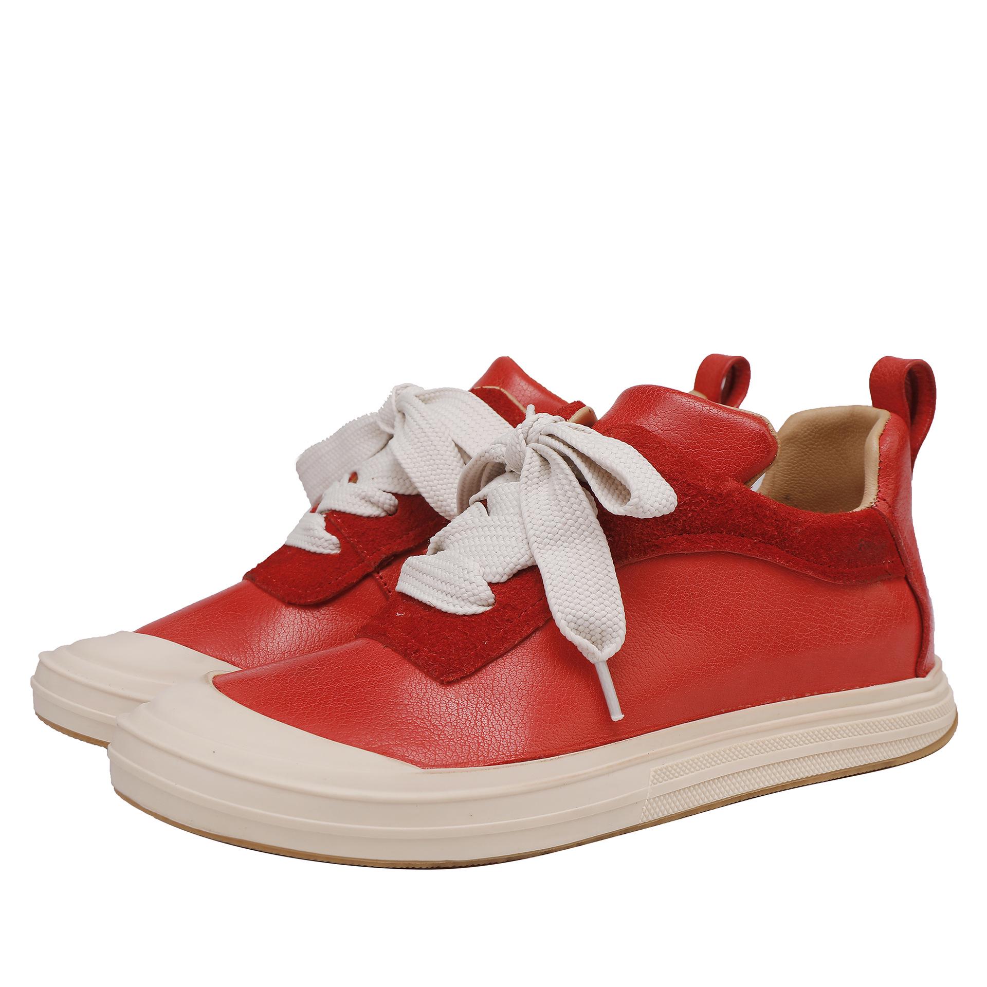 

Женские повседневные кроссовки из натуральной кожи на осень 2025 года - Удобные, с мягкой подошвой, Универсальные, в плоском спортивном стиле. 40 красный