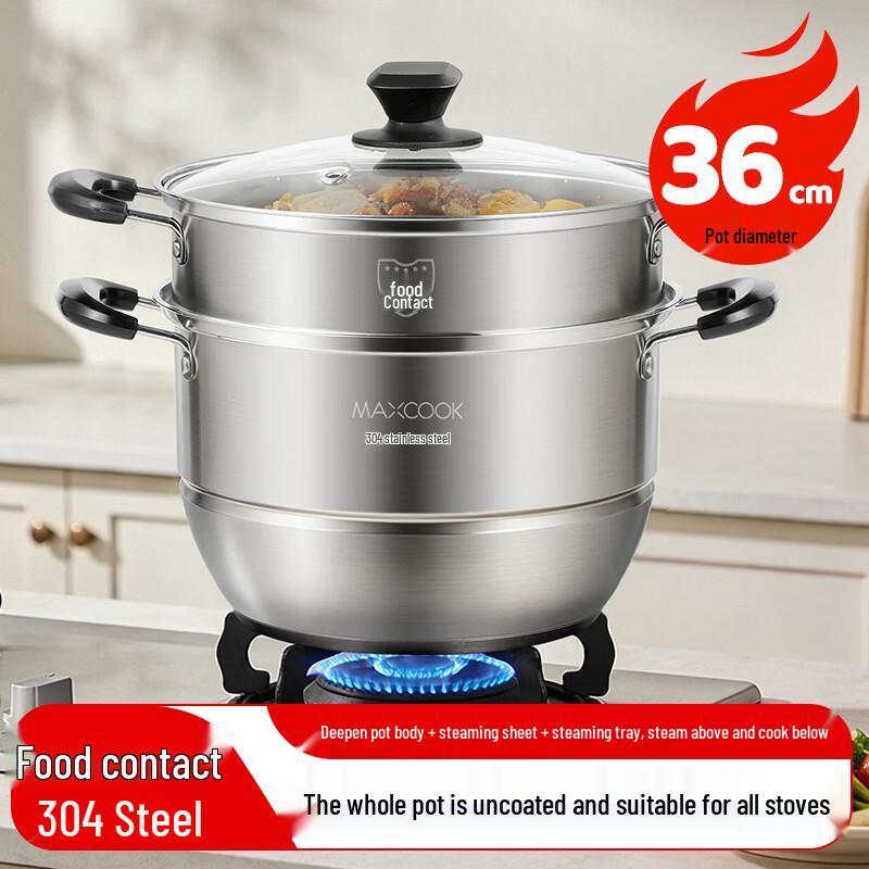maxcook Dampfgarer & Suppentopf aus Edelstahl