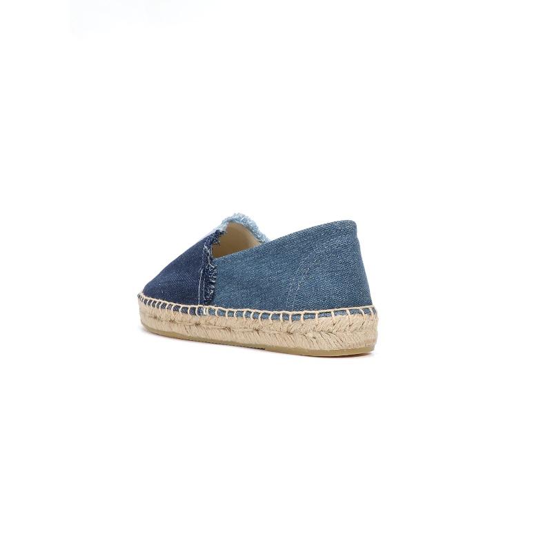 LUXSOLE Espadrilles Women's Shoes Luxury Denim PATCHWORK Flat Platform Stylish and Trendy Footwear for Fashion-Forward Females