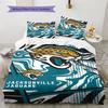 Set Biancheria da Letto con Fantasia Jacksonville Jaguars Copripiumino Federa Decorazione per la Casa Regalo (1 * copripiumino + 2 * federa, senza nucleo)