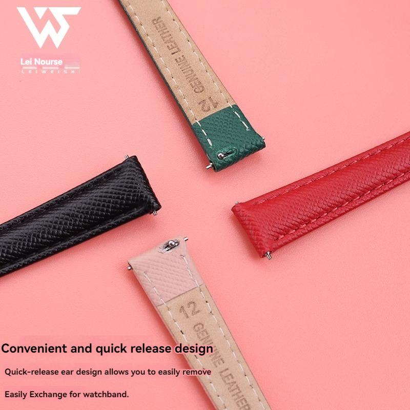 Cowhide Strap women for Fiyta DW Fossil Casio Longines calfskin 10mm 12mm 14mm 16mm 18mm watch strap bracelet Black Green Red