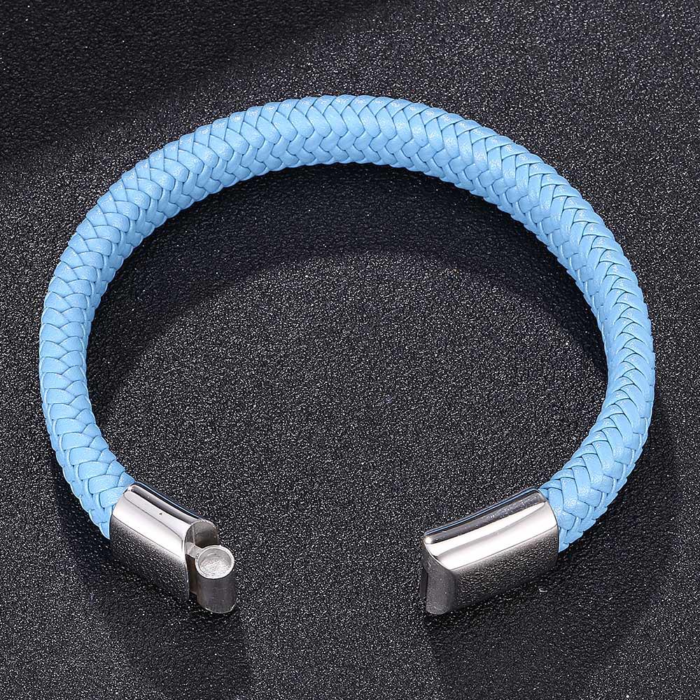 WISH Popular Men's Titanium Steel Leather Fashion Bracelet Accessories