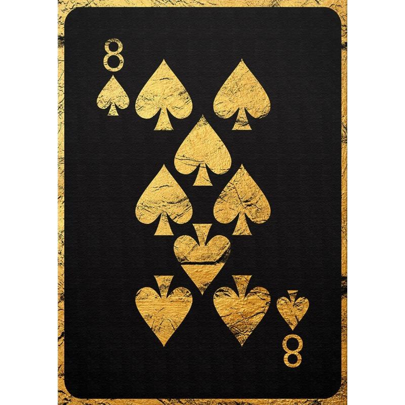 Gold Royal Flush of Spades Poster Playing Poker Cards Canvas Painting Wall Art for Cool Man Cave or Basement Game Room Decor