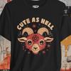 Cute As Hell Pentagram Goat T-shirt | Gothic Metal Humor | Bella + Canvas Unisex | Funny Horror Tee | Goat Design | Dark Humor Gift