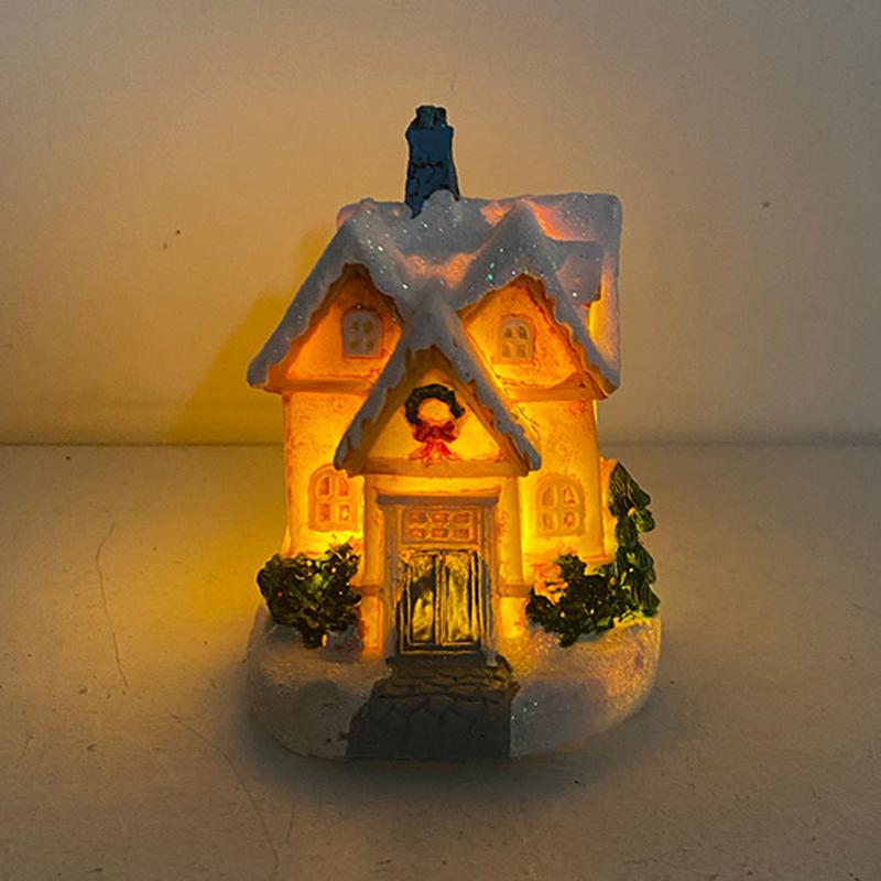 Dekorationen Dorfhaus Dekor Weihnachten Laterne Dekoration Harzhaus Sammlerstücke Gebäude Figur Mit LED-Licht