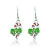 2018 European & American Christmas Candy Cane Earrings: Festive Red, White, & Green Pattern