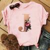 Stylish Gold 26 Letter Floral Print T-shirt Black Oversized for Men And Women Summer Polyester Fabric T-Shirt