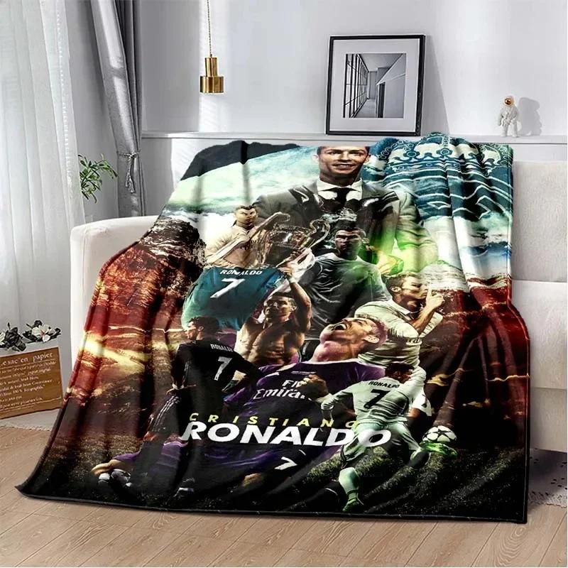 3D Print Football Star CR7 Soft Plush Blanket, Flannel Blanket Throw Blanket for Living Room Bedroom Bed Sofa Picnic Cover
