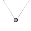 Mystic Jewels - 925 Sterling Silver Necklace with Turquoise Eye Pendant - Round Cubic Zirconia Silver
