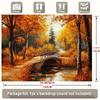 2D Flat Printing Autumn Forest Backdrop, Fall Bridge Photography Background