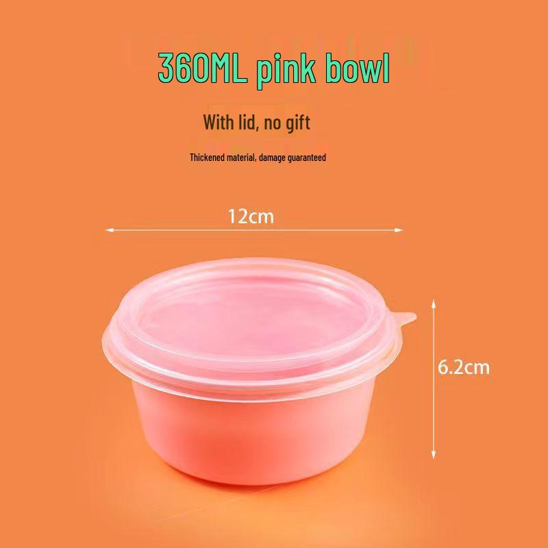 Round High-Grade Takeout Bowl for Ice Jelly, Taro Balls, Grass Jelly, Sago, and Fruit Salad.