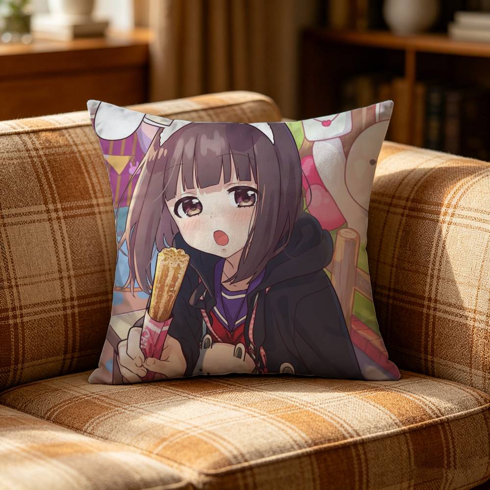 Cute MMenhera CChan Girl Pillow Case Pattern Printed Pillowcase For Living Room Sofa Cushion Cover