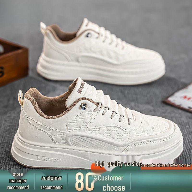 Warrior Men s Lightweight Autumn Sneakers: Versatile Casual Thick-Sole Skate Shoes in White Size 40