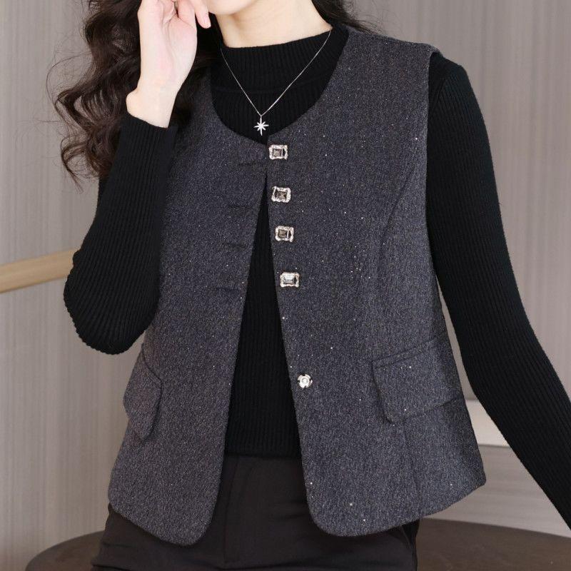 Spring and Autumn New Style Fashionable Outerwear Fashionable Unique Beautiful Stacked Vest for Women