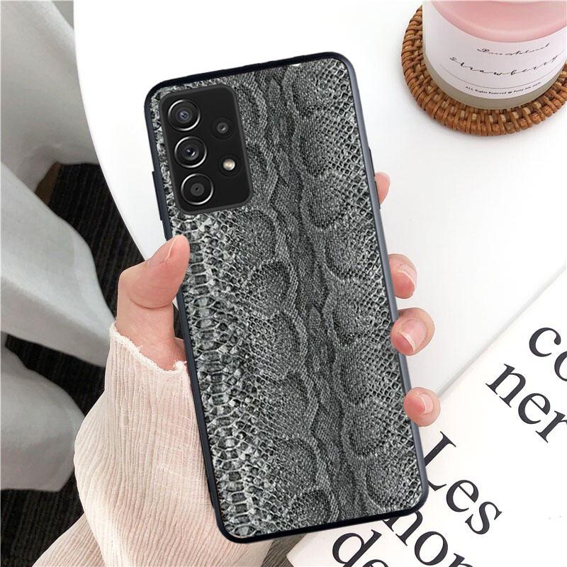 Etui na telefon ze skóry węża do Samsung Galaxy A13 A22 A12 A32 A71 A11 A21S A33 A52 A72 A51 A50 A70 A31 M31
