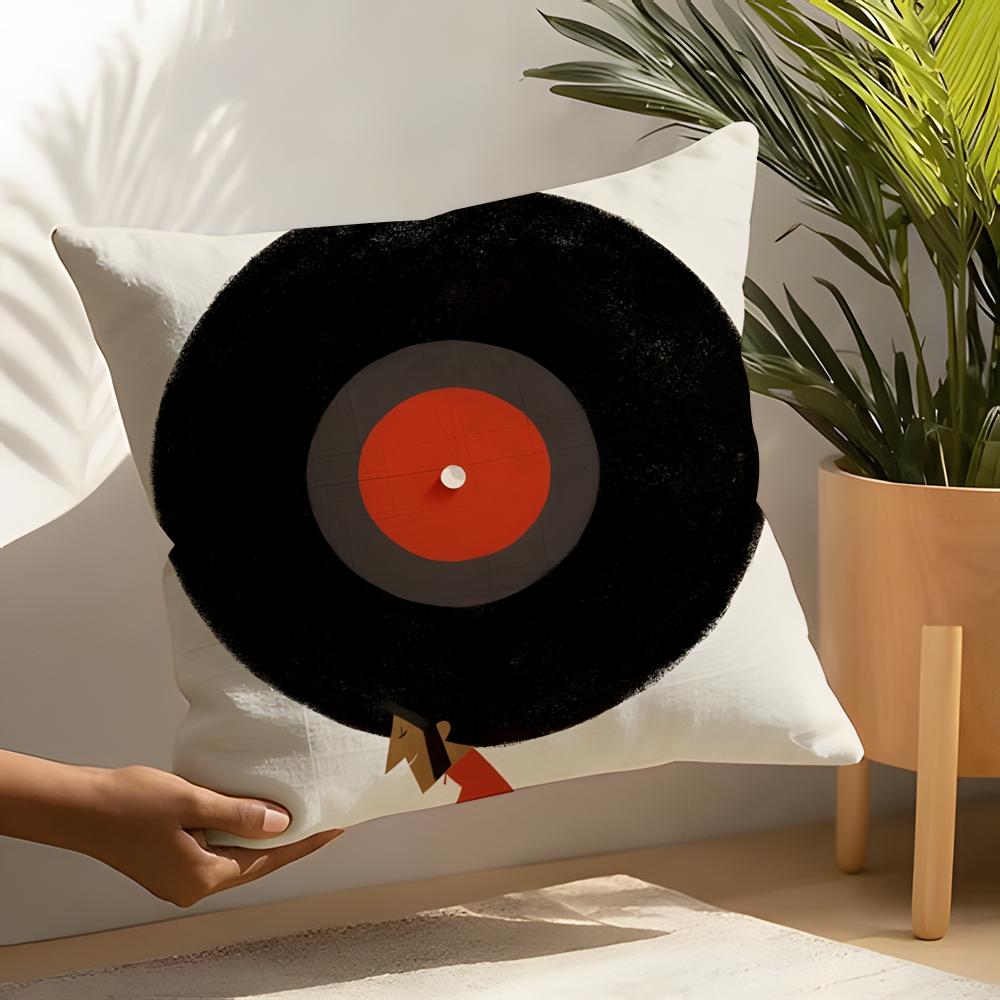 2 Eenvoudige Stijlvolle Muziekplaat Ontwerp Kussensloop Huis Woonkamer Decoratie Linnen Kussensloop Kussenslopen Kussenhoes