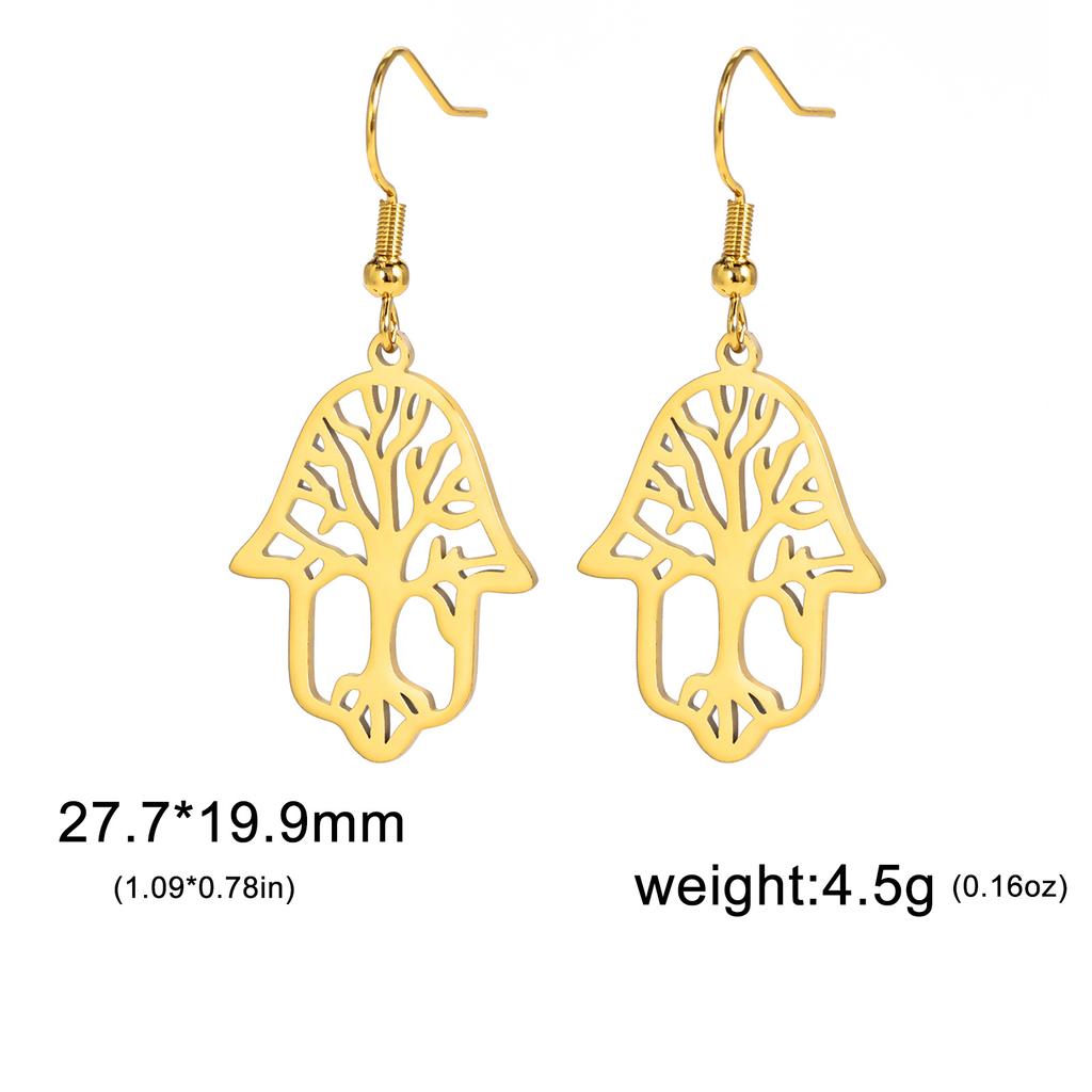 Vintage Tree of Life Earrings for Women Jewelry Stainless Steel Dangle Earrings Amulet Party Gift