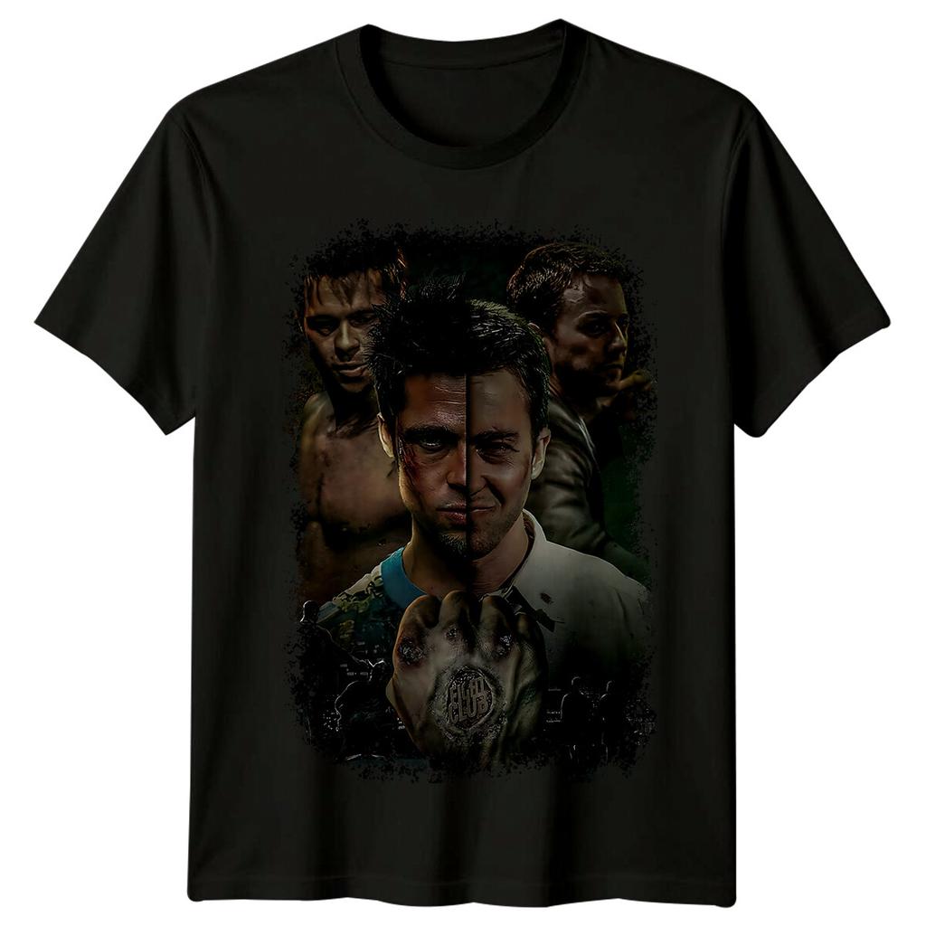 Fight Club (1999) Movie Poster Inspired 100% Cotton T-shirt Mens Tees Top Retro Tee Unisex