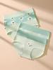 4Pcs High Waist Panties Women Breathable Cotton Underwear Cute Print Seamless Briefs Intimates
