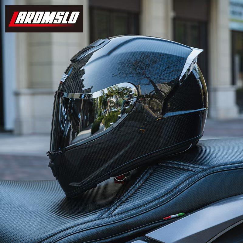 Qike carbon fiber motorcycle helmet, personalized lightweight full-face helmet for all seasons, ultra-light men's full-face helmet