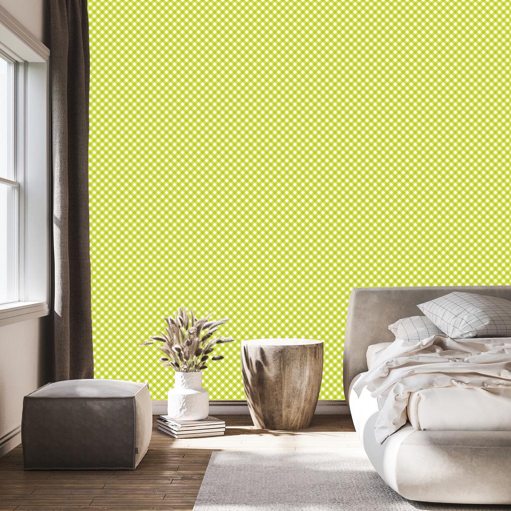 Vichy Yellow Plaid Wallpaper for Living Room and Bedroom 50x1000