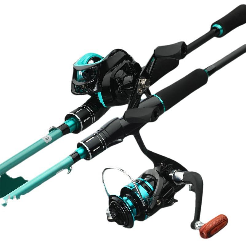 Carbon Fiber Beginner Sea Fishing Rod Set with Baitcasting and Spinning Reels