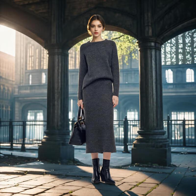 GOELIA Winter Wool Mohair Shimmer Pullover Sweater