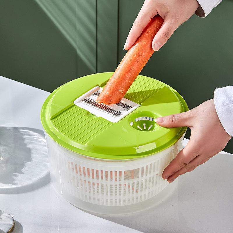Kitchen Salad Vegetable Dehydrator Household Washbasin Fruit Salad Tools Hand Crank Integrated Water Shaker