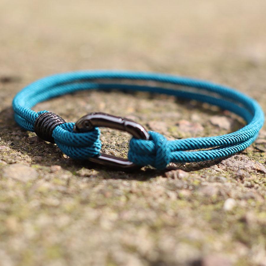 Handmade Adjustable Alloy Braided Milanese Rope Oval Chain Spring Buckle Bracelet Gift Armband Jewelry for Men Women Students