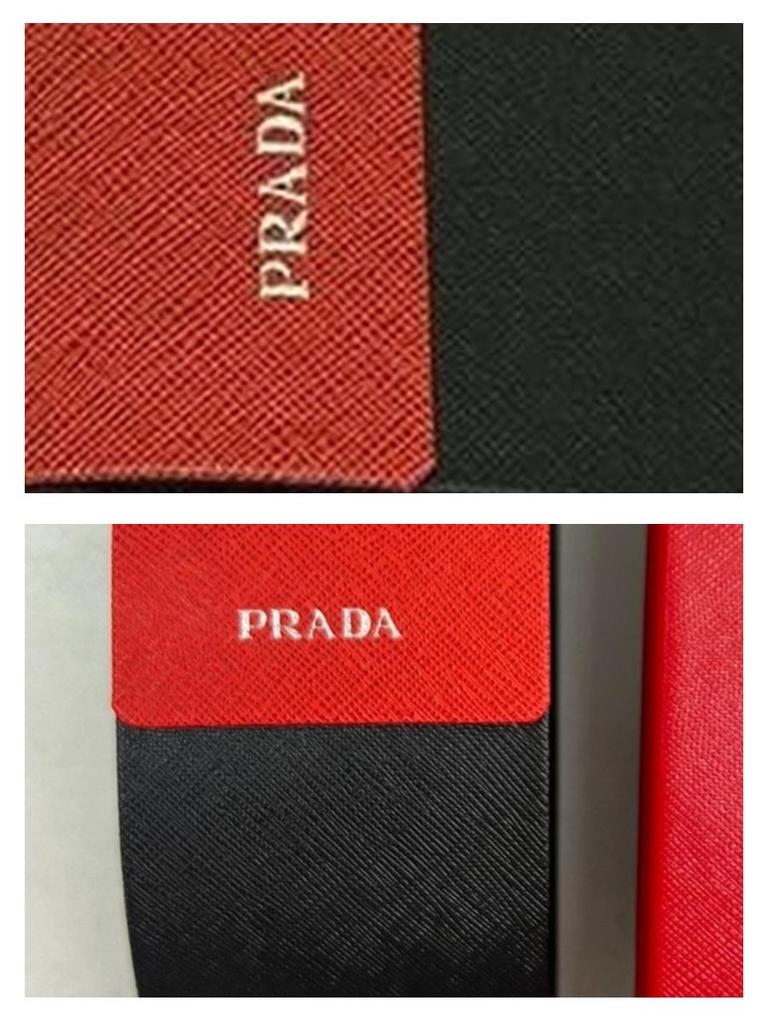 Prada Estojo Rígido para Óculos com Costura Vermelha e Preta, Caixa Portátil de Armazenamento para Óculos de Sol com Textura de Couro, Pano para Óculos e Caixa de Presente