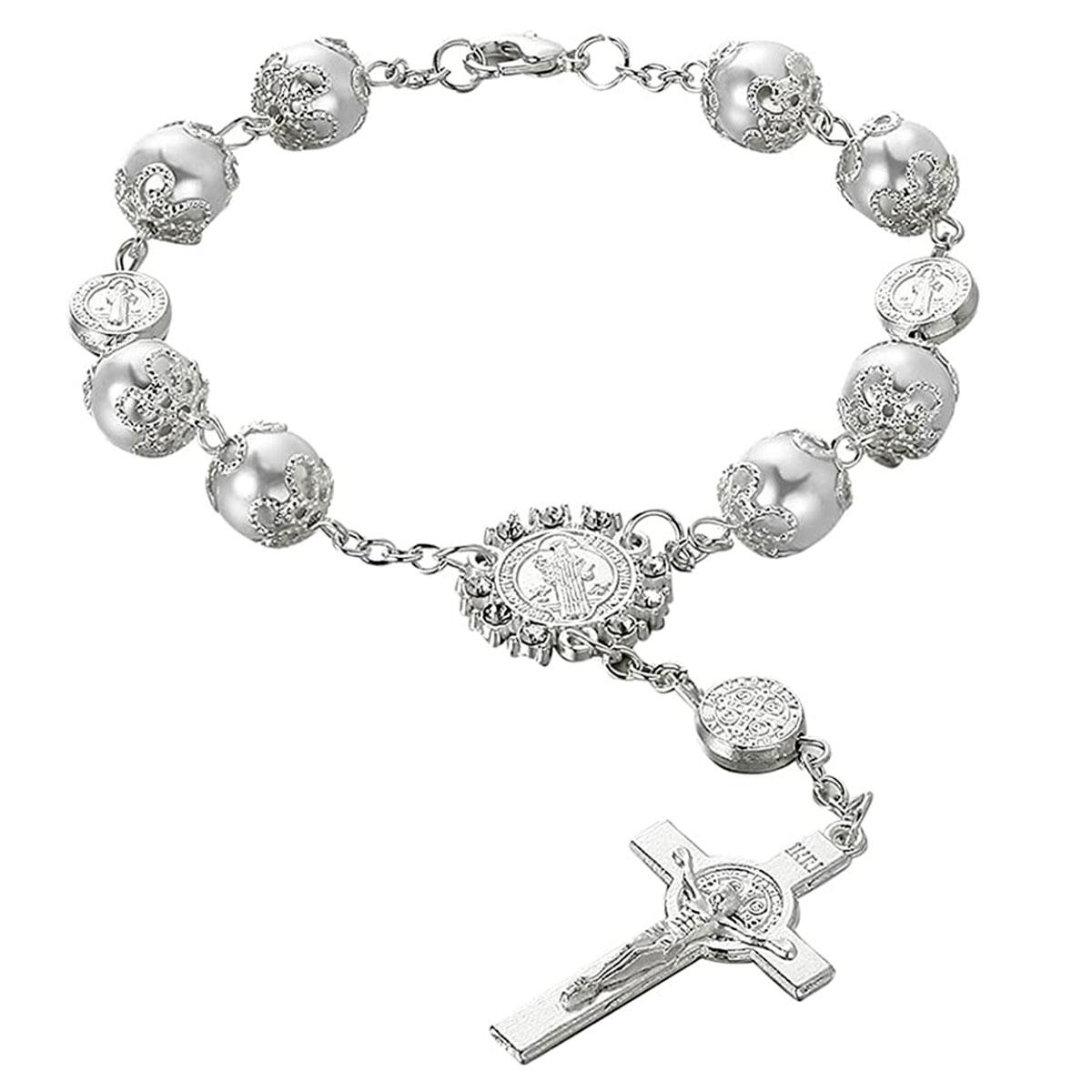 Подвеска для автомобиля Блестящее украшение для подвешивания на зеркало заднего вида автомобиля Ретро Имитация жемчуга Крест Подвесное украшение Автомобильный интерьер