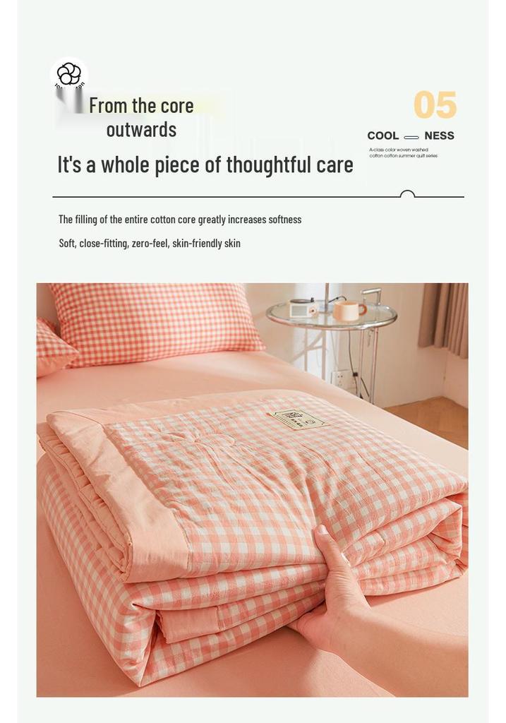 Class A Xinjiang Cotton Summer Quilt - Pure Cotton Filling, Washable, Ideal for Dorms & Single Beds
