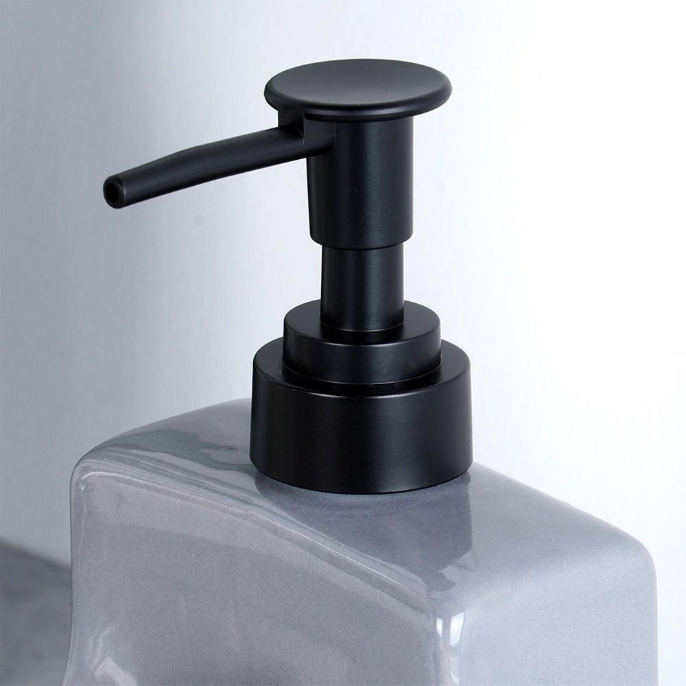 Dishwashing liquid dispenser with sponge container and sponge, ceramic, gray, 400 ml