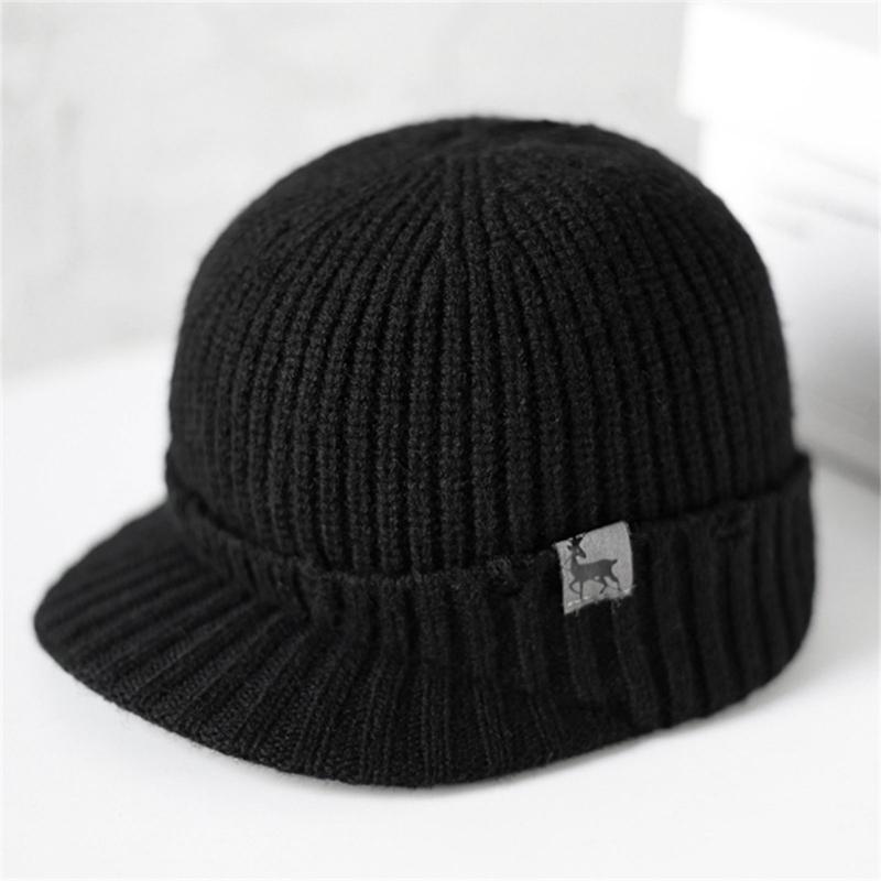 Ribbed Knit Equestrian Cap Fleece Lining Unisex Style Perfect For Daily Commute And Sports