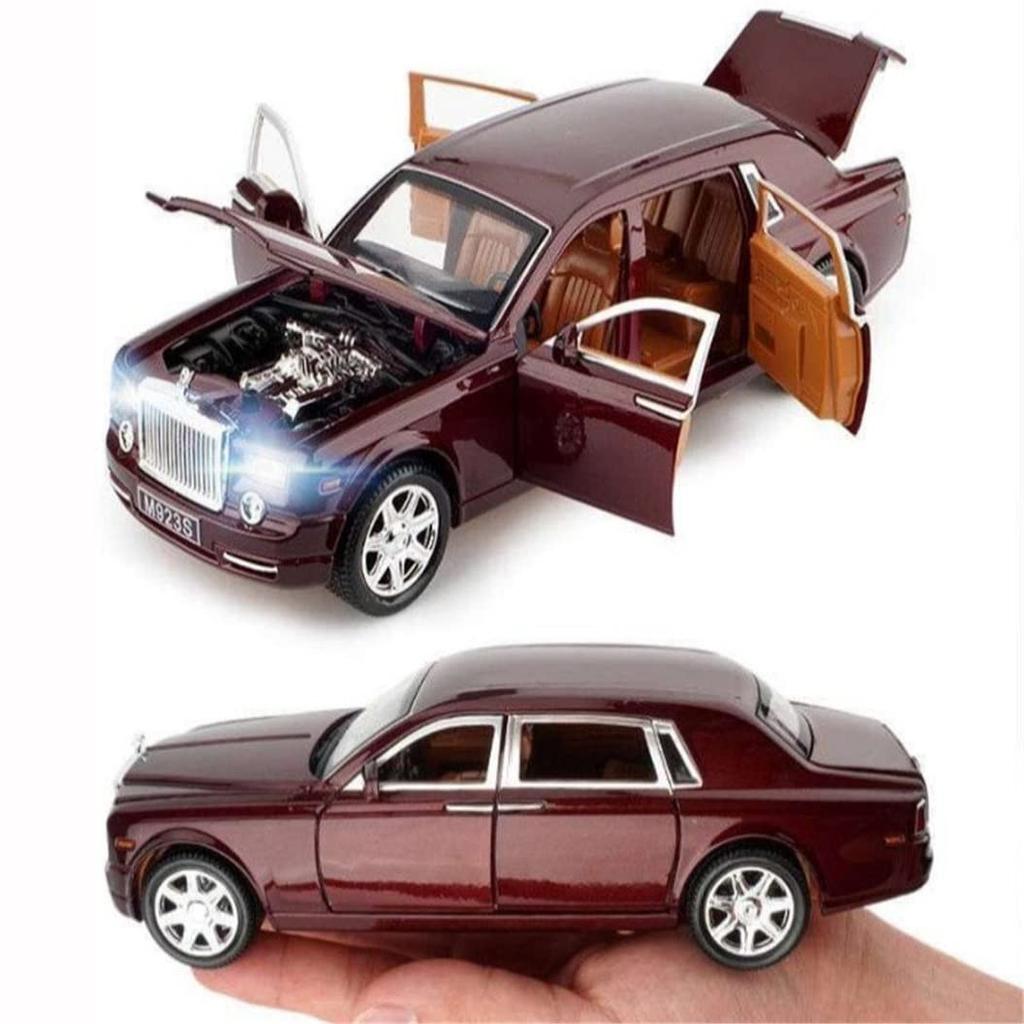 1:Phantom-Modellauto im Maßstab 24 aus Druckguss-Zinklegierung, Rückzugsfahrzeuge mit Lichtern und Musik für Kinder, Freunde, Geschenk für junge Leute